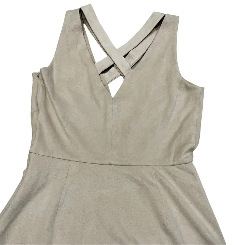 𝅺wayf Faux Suede Criss Cross Sleeveless Dress Sz XS